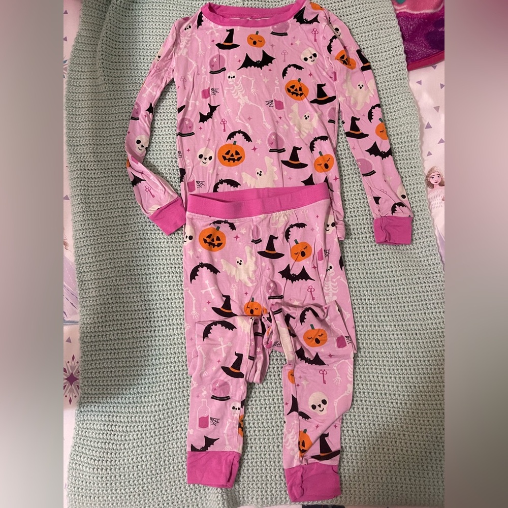 Little Sleepies Pink Halloween Toddler Girl Pajamas Size 4T